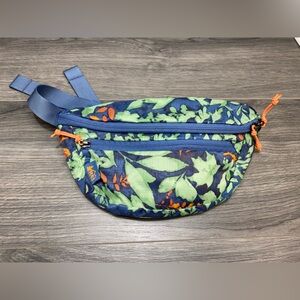 REI Co Op Trail Two Print Waist Fanny Pack Blue Green Adjustable Travel Hiking